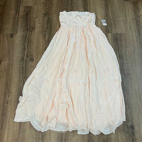 NEW Free People Rosa Maxi Dress Peach Flowers Sz M - Picture 6 of 15